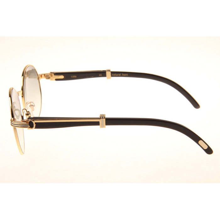 Cartier CT1990-0692 Black Buffalo Sunglasses In Gold Grey - EUR FASHION
