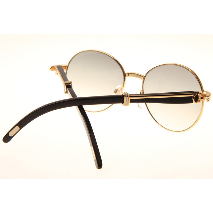 Cartier CT1990-0692 Black Buffalo Sunglasses In Gold Grey - EUR FASHION