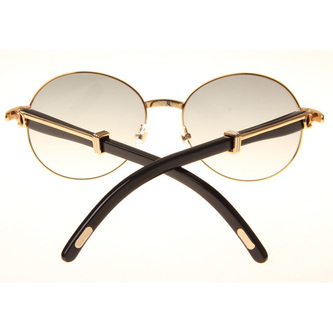 Cartier CT1990-0692 Black Buffalo Sunglasses In Gold Grey - EUR FASHION