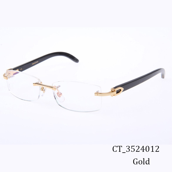 Cartier CT_3524012 Black Buffalo Eyeglasses In Gold - EUR FASHION
