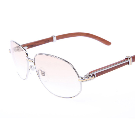 Cartier CT566 Wood Sunglasses In Silver   - EUR FASHION
