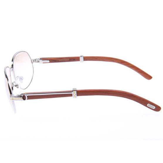 Cartier CT566 Wood Sunglasses In Silver   - EUR FASHION
