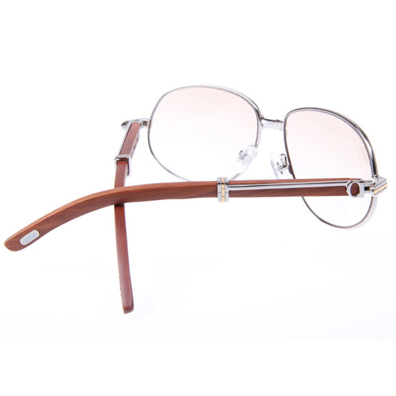 Cartier CT566 Wood Sunglasses In Silver   - EUR FASHION