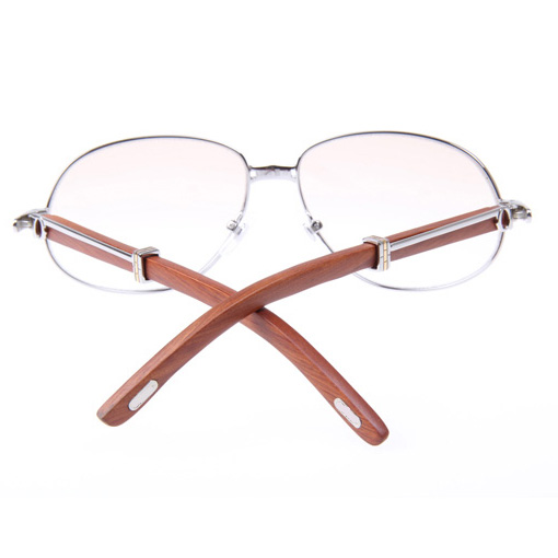 Cartier CT566 Wood Sunglasses In Silver   - EUR FASHION