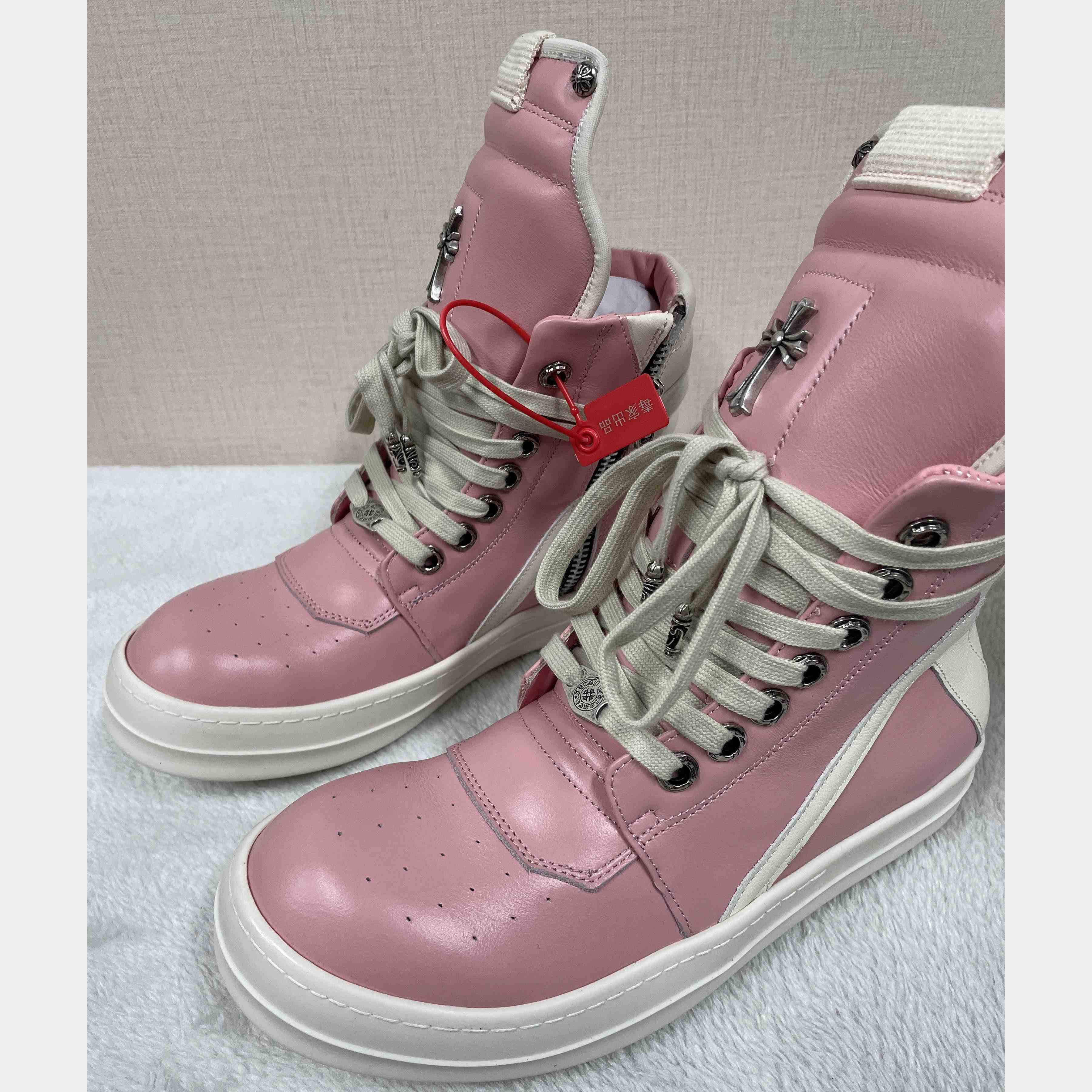 Chrome Hearts x Rick Owens Geobasket High 'Pink' - EUR FASHION