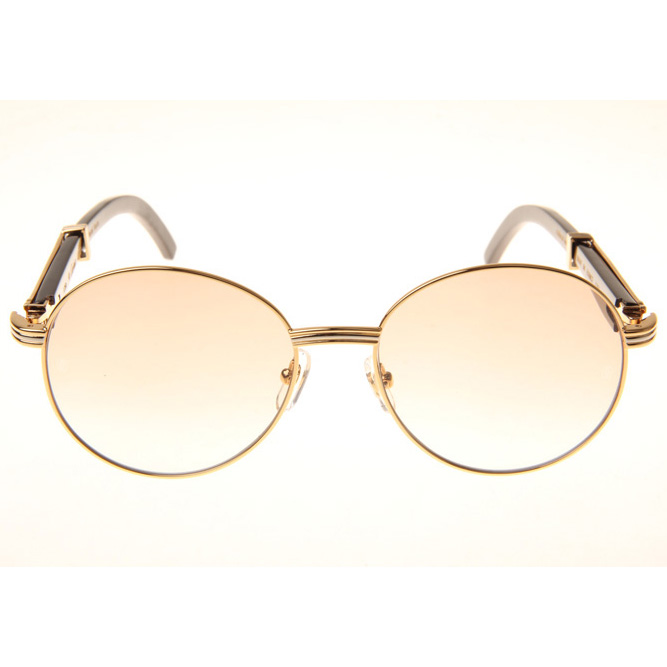 Cartier CT1990-0692 Black Buffalo Sunglasses In Gold Brown - EUR FASHION