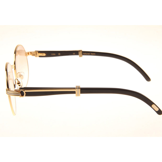 Cartier CT1990-0692 Black Buffalo Sunglasses In Gold Brown - EUR FASHION