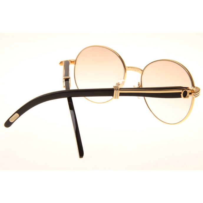 Cartier CT1990-0692 Black Buffalo Sunglasses In Gold Brown - EUR FASHION