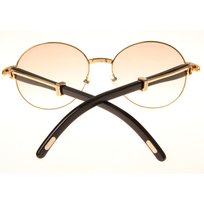 Cartier CT1990-0692 Black Buffalo Sunglasses In Gold Brown - EUR FASHION