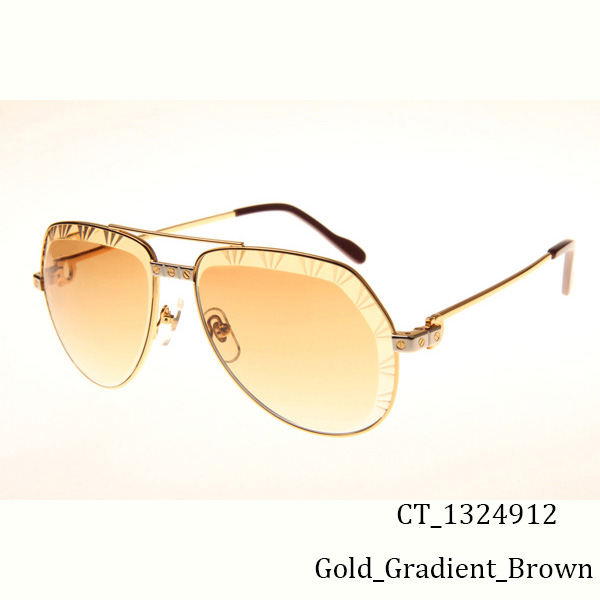 Cartier CT 1324912 Cut Lens Sunglasses In Gold Gradient Brown - EUR FASHION