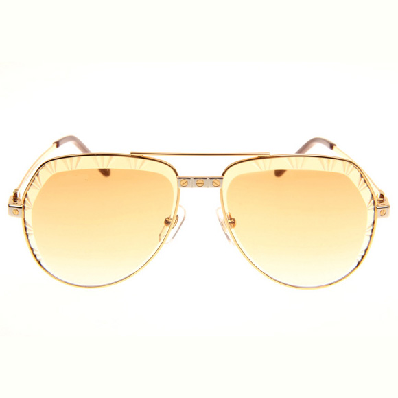 Cartier CT 1324912 Cut Lens Sunglasses In Gold Gradient Brown - EUR FASHION
