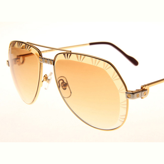Cartier CT 1324912 Cut Lens Sunglasses In Gold Gradient Brown - EUR FASHION