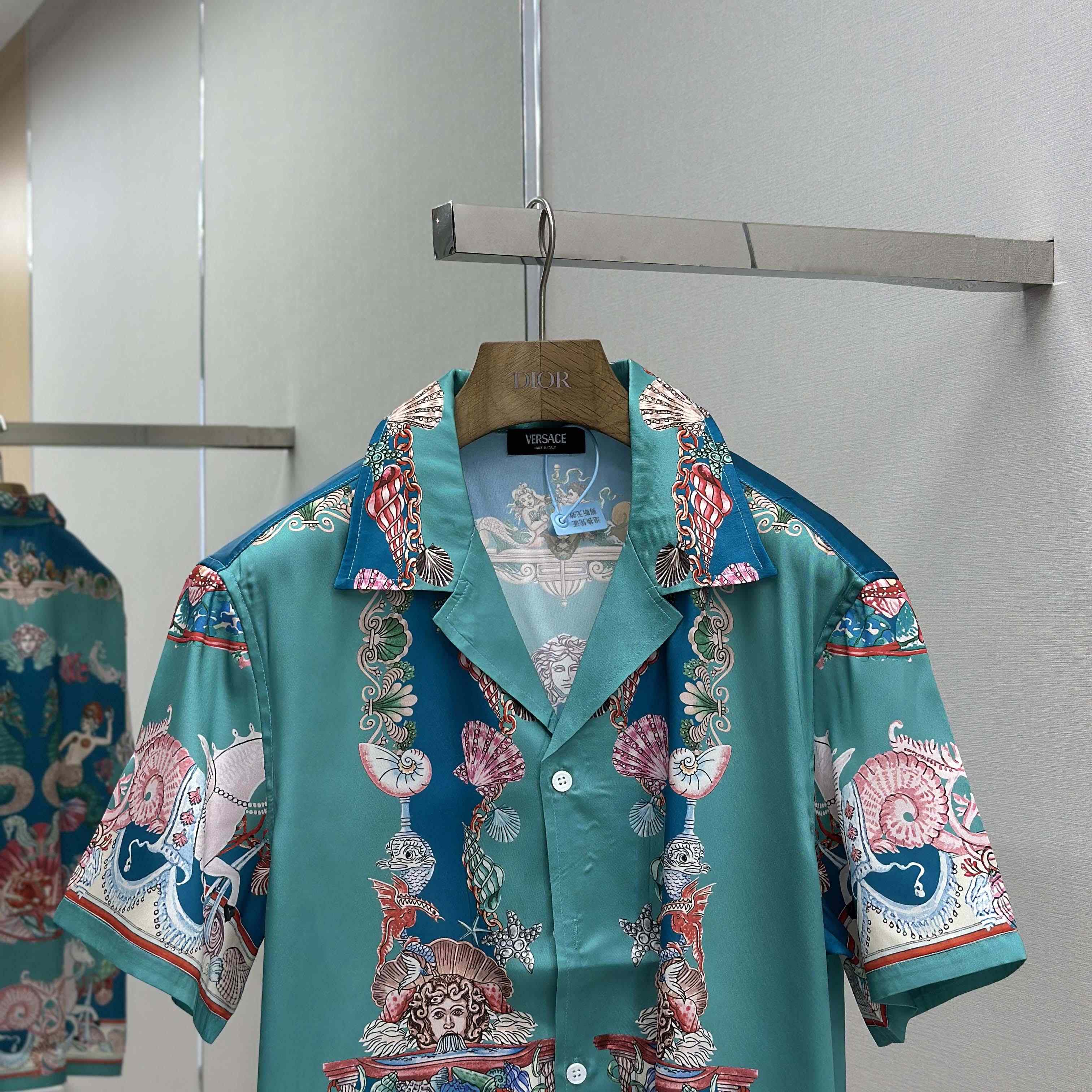 Versace Coral Theatre Silk Shirt & Silk Shorts - EUR FASHION