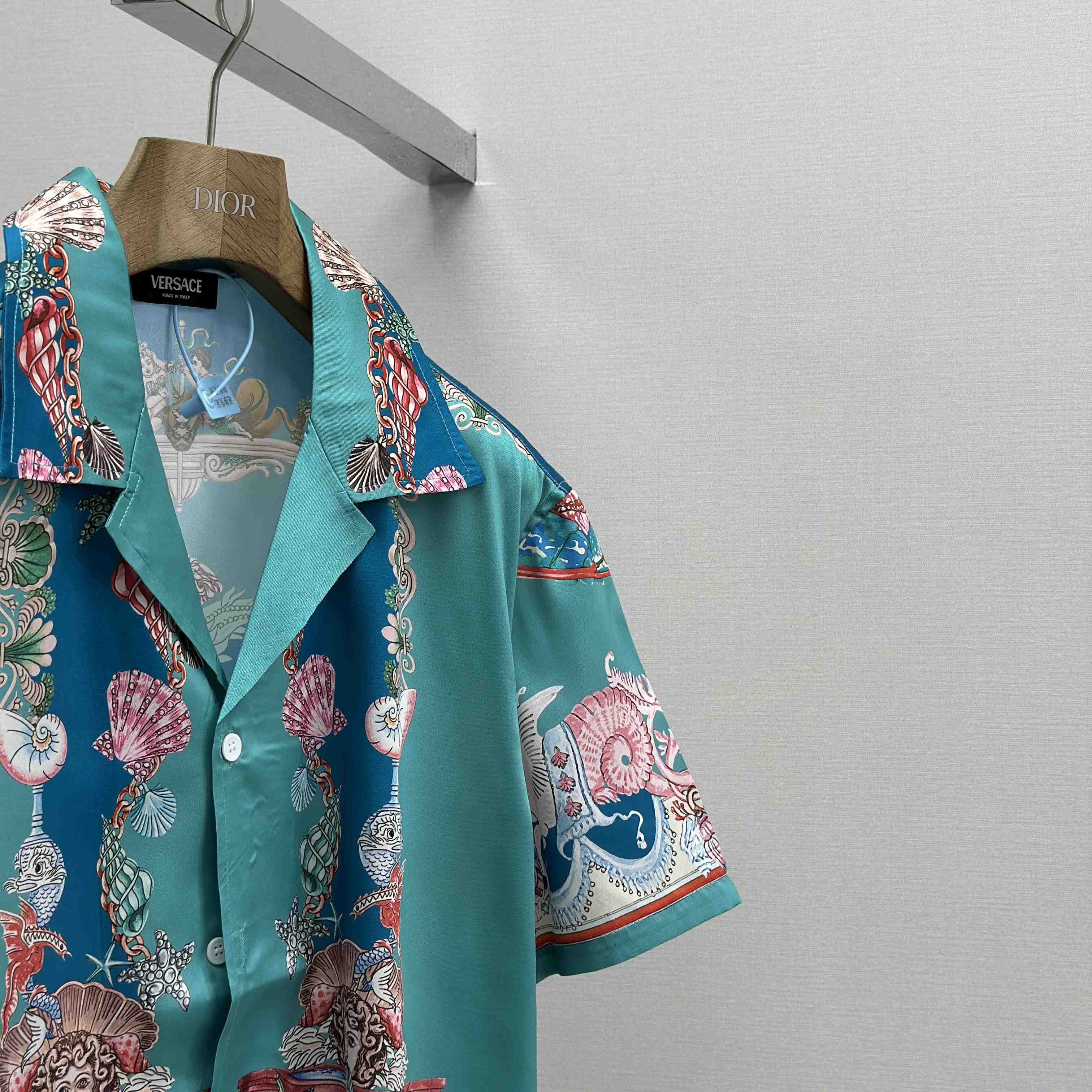 Versace Coral Theatre Silk Shirt & Silk Shorts - EUR FASHION