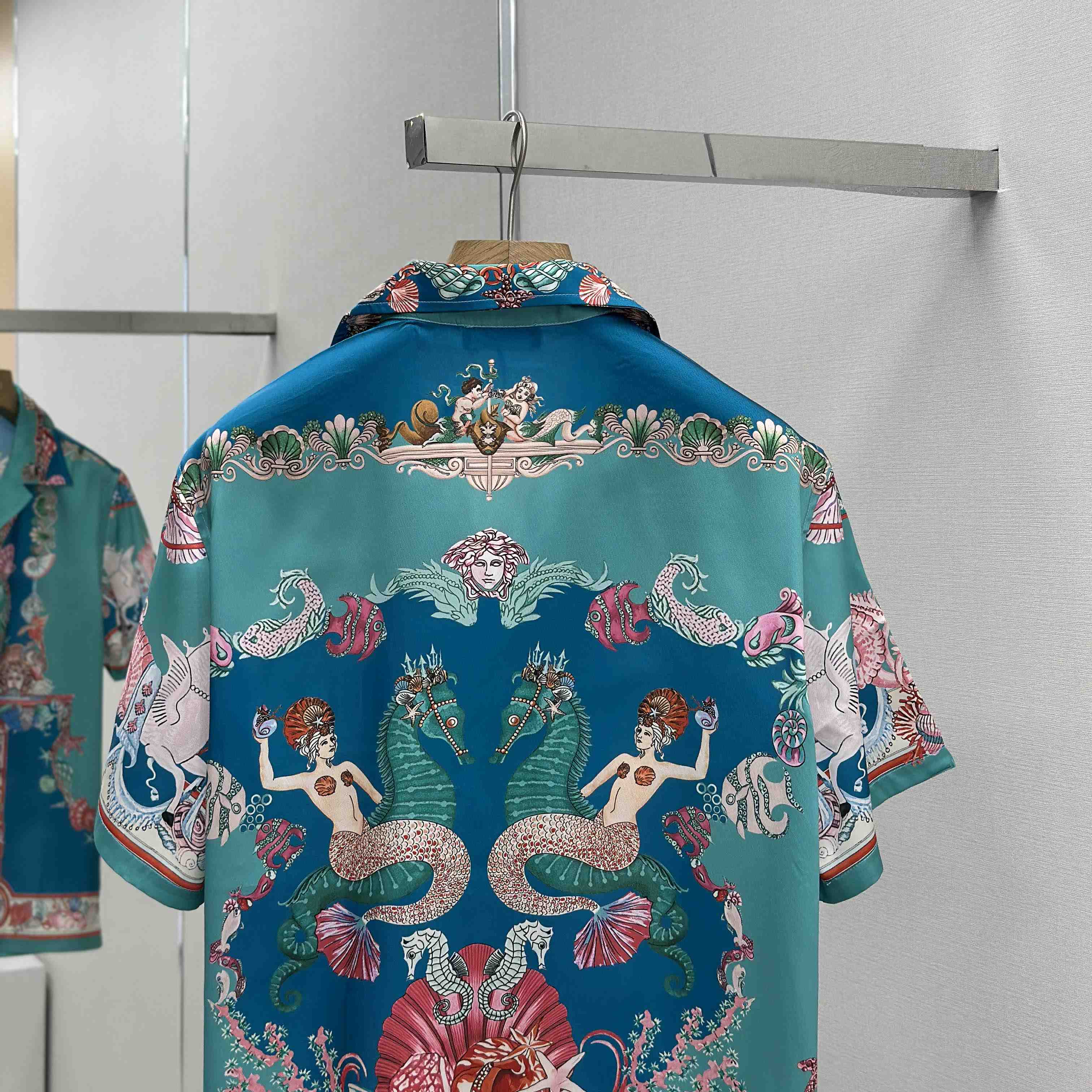Versace Coral Theatre Silk Shirt & Silk Shorts - EUR FASHION