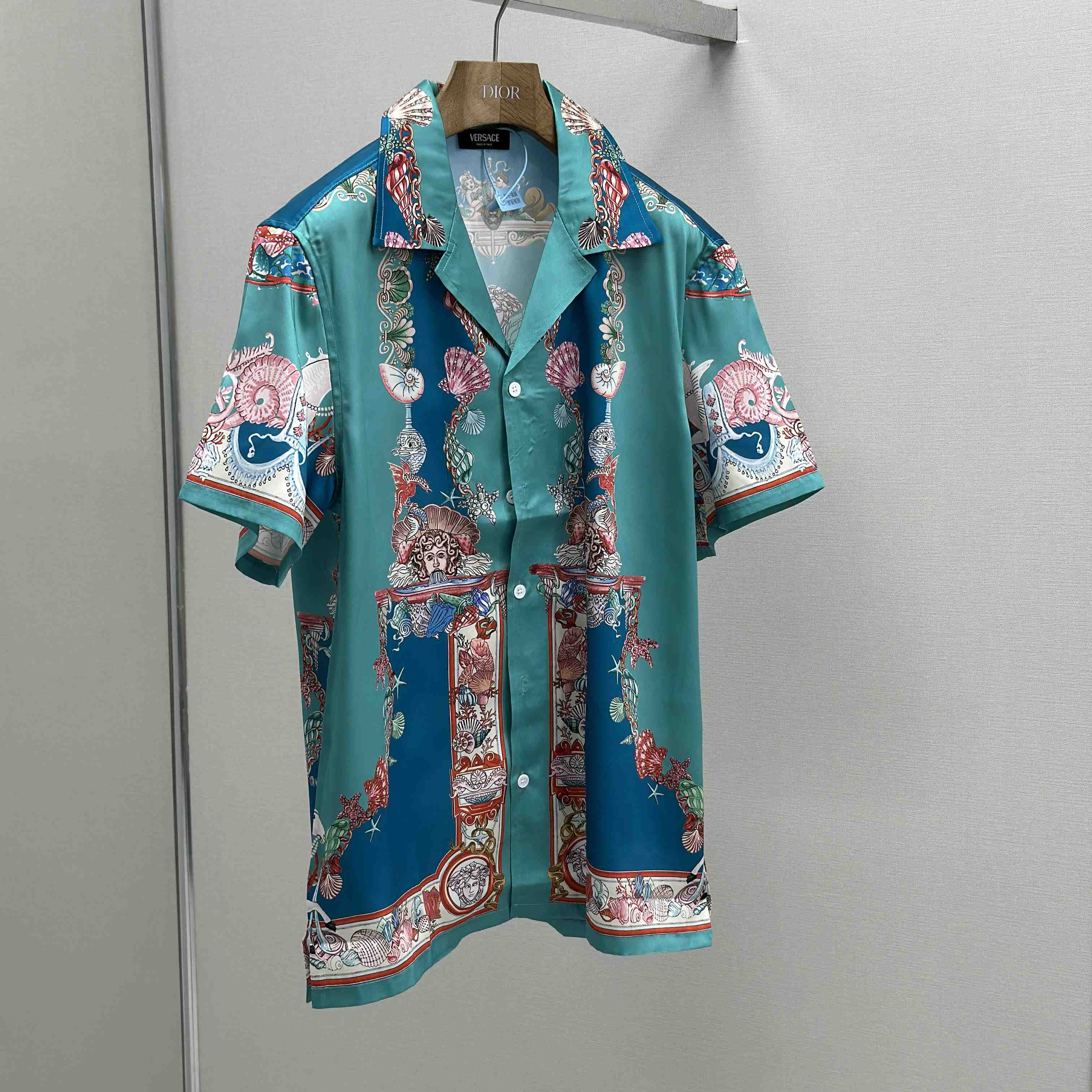 Versace Coral Theatre Silk Shirt & Silk Shorts - EUR FASHION