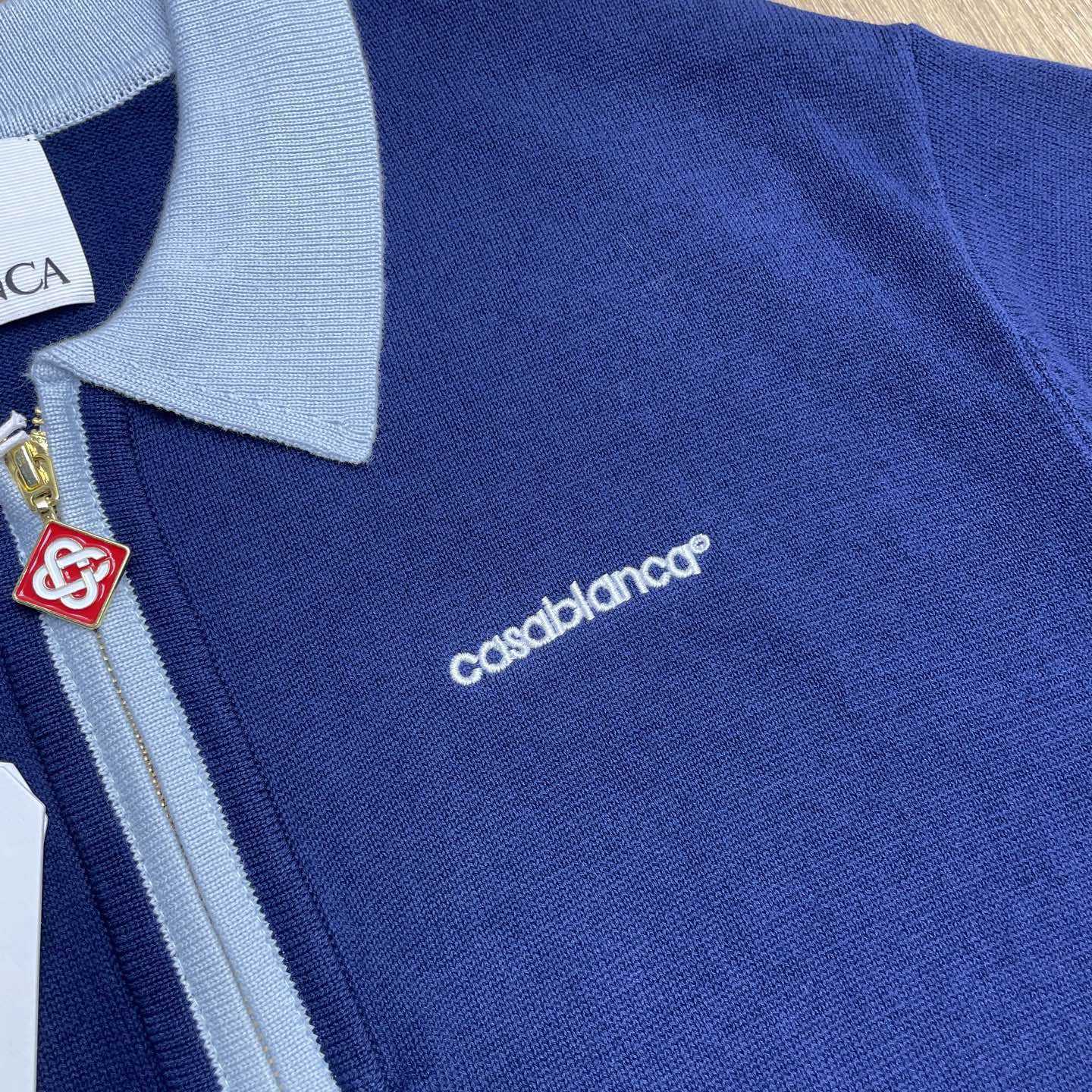 Casablanca Wool Knit Monogram Quarter-Zip Polo Shirt   D0099 - EUR FASHION