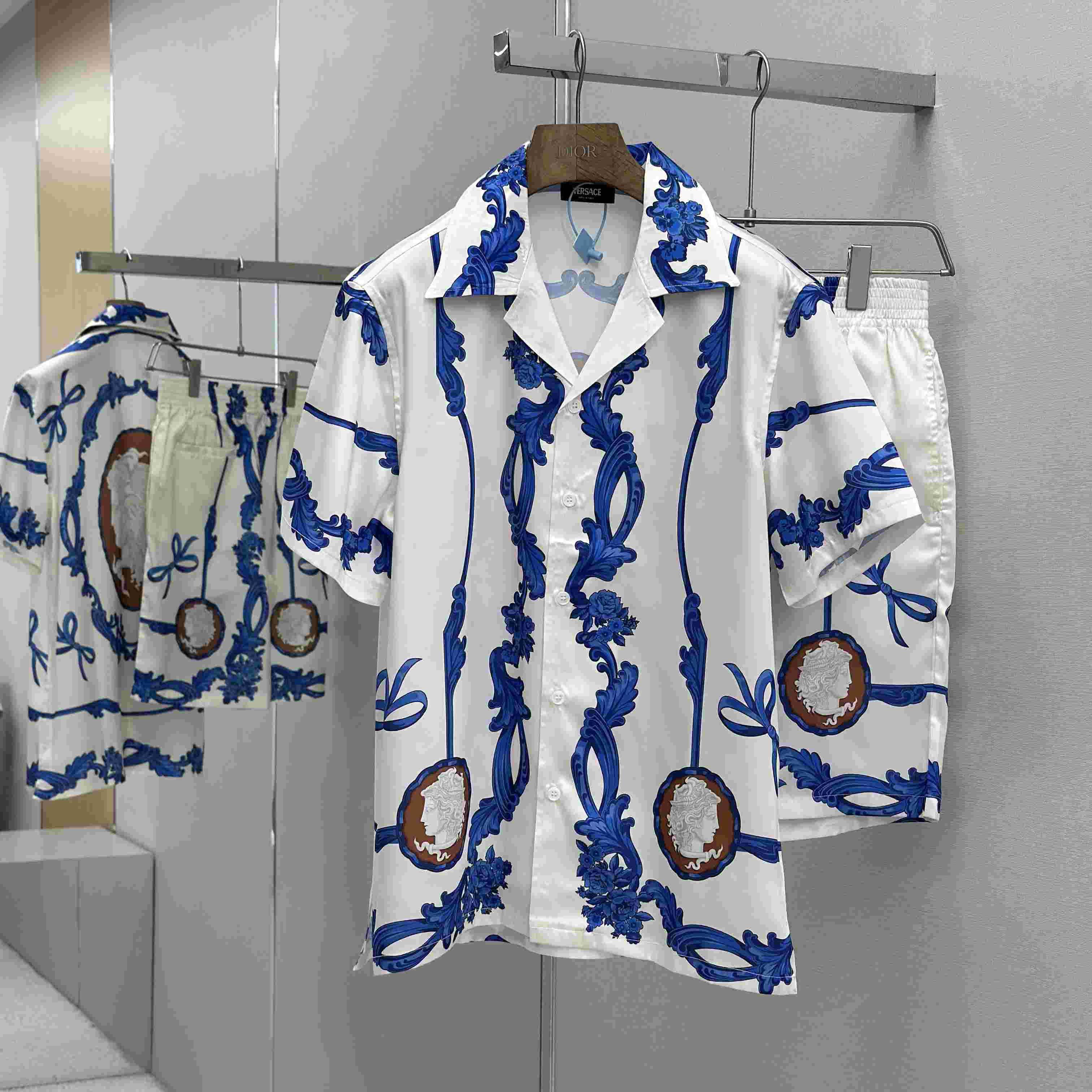 Versace Cameo Silk Shirt & Silk Shorts - EUR FASHION