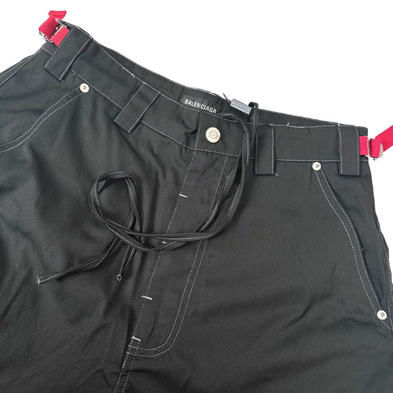 Balenciaga Utility Work Pants In Black Mixed Cotton Twill - EUR FASHION