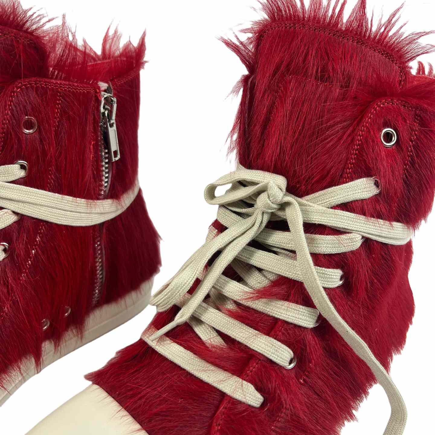 Rick Owens Pony Hair High-top Sneakers - EUR FASHION