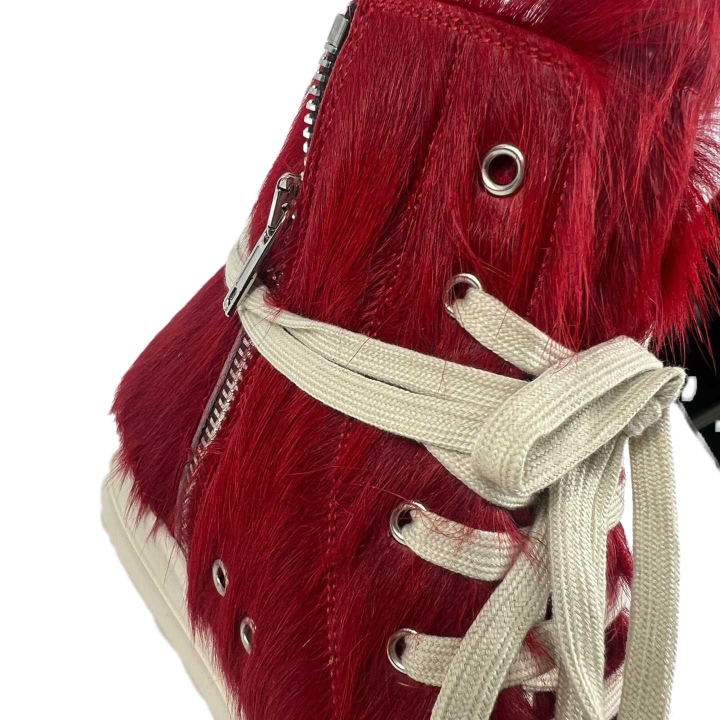 Rick Owens Pony Hair High-top Sneakers - EUR FASHION