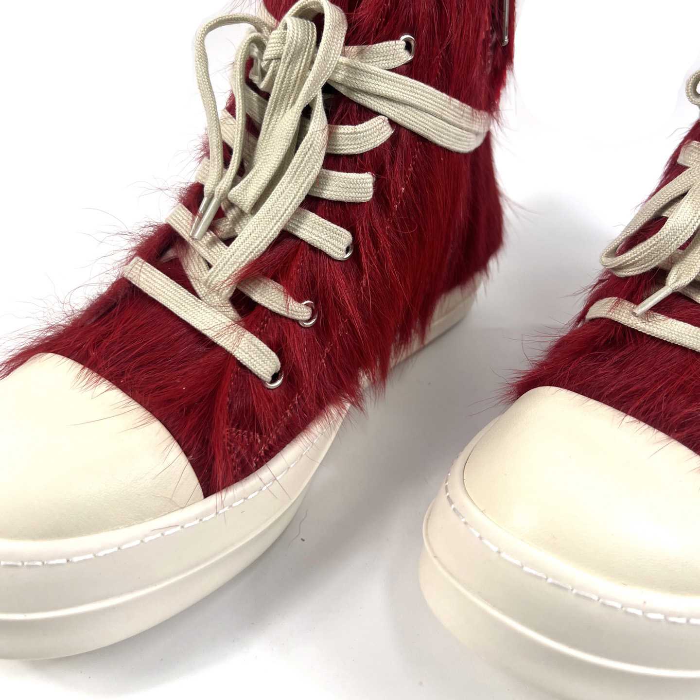 Rick Owens Pony Hair High-top Sneakers - EUR FASHION