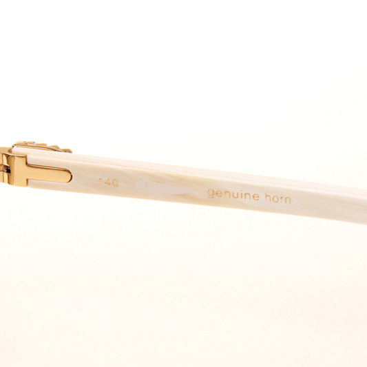 Cartier CT 3524012 Big Diamond White Buffalo Sunglasses In Gold Brown - EUR FASHION