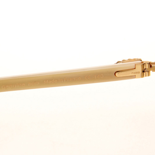 Cartier CT 3524012 Big Diamond White Buffalo Sunglasses In Gold Brown - EUR FASHION