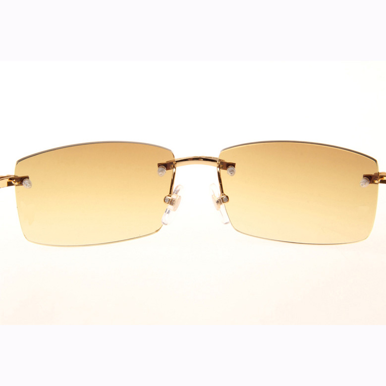 Cartier CT 3524012 Big Diamond White Buffalo Sunglasses In Gold Brown - EUR FASHION