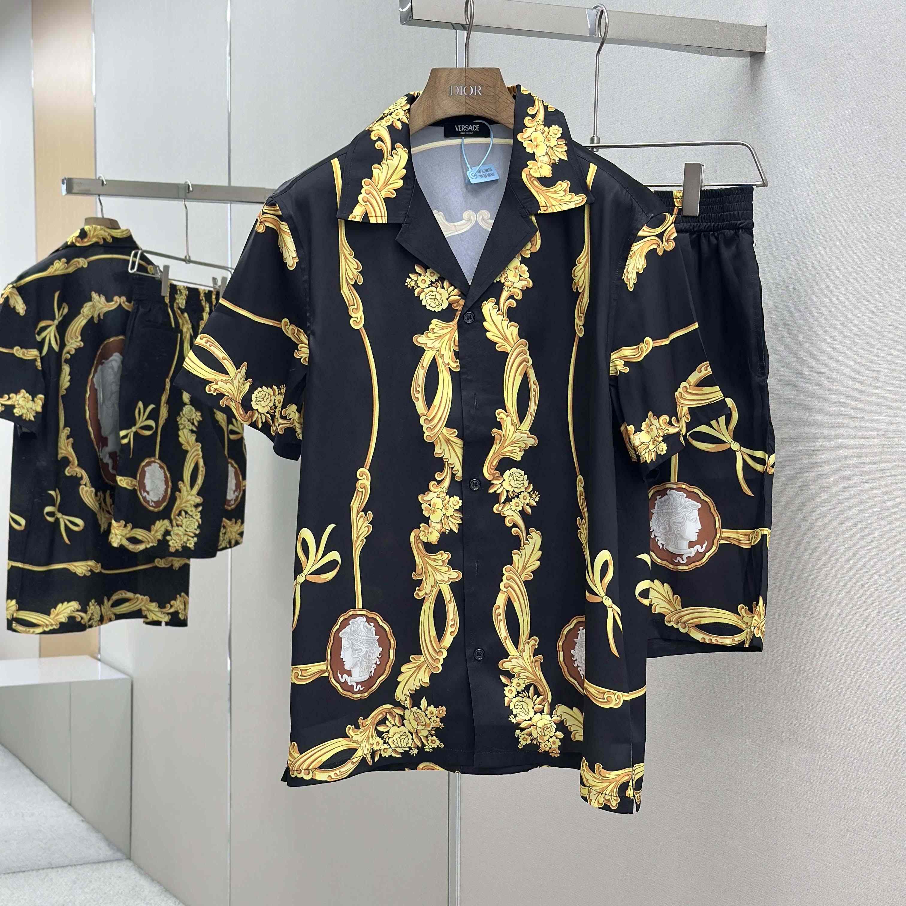 Versace Cameo Silk Shirt & Swim Boardshorts - EUR FASHION