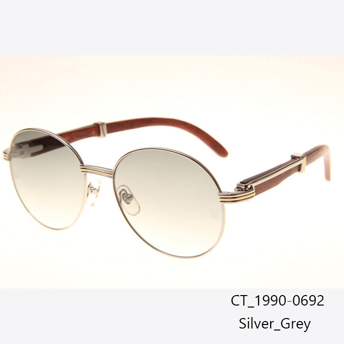 Cartier CT 1990-0692 Wood Sunglasses In Silver Grey - EUR FASHION