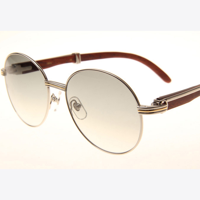 Cartier CT 1990-0692 Wood Sunglasses In Silver Grey - EUR FASHION
