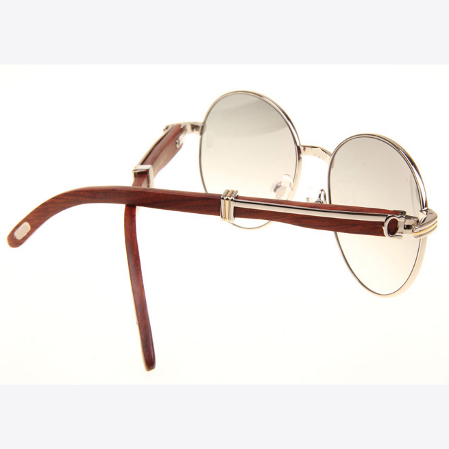 Cartier CT 1990-0692 Wood Sunglasses In Silver Grey - EUR FASHION