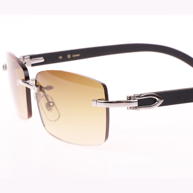 Cartier CT_3524012 Black Wood Sunglasses In Silver Brown - EUR FASHION