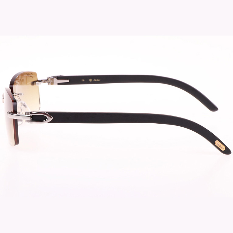 Cartier CT_3524012 Black Wood Sunglasses In Silver Brown - EUR FASHION