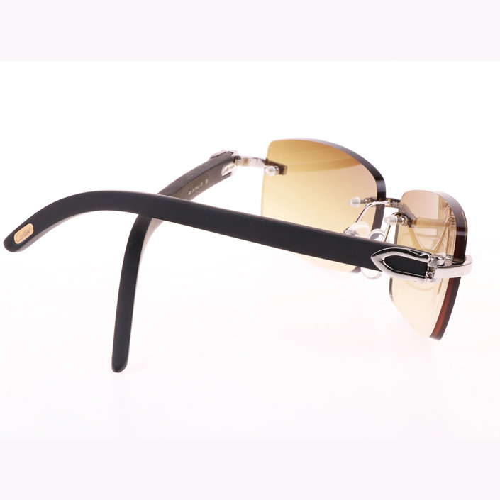 Cartier CT_3524012 Black Wood Sunglasses In Silver Brown - EUR FASHION