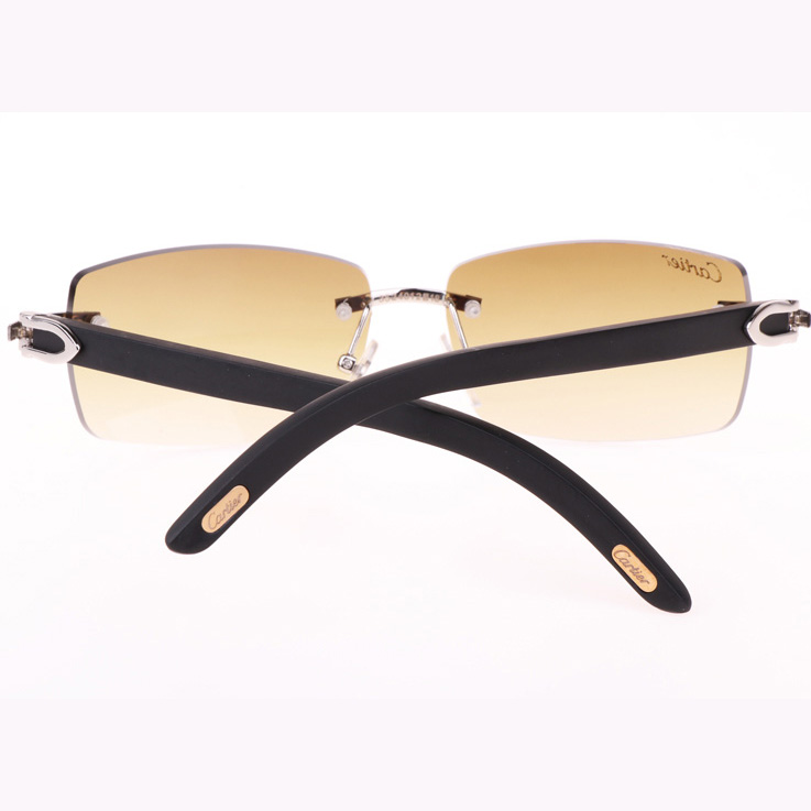 Cartier CT_3524012 Black Wood Sunglasses In Silver Brown - EUR FASHION