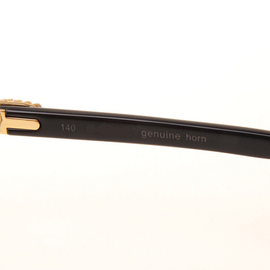 Cartier CT 3524012 Big Diamond Black Buffalo Sunglasses In Gold Brown - EUR FASHION