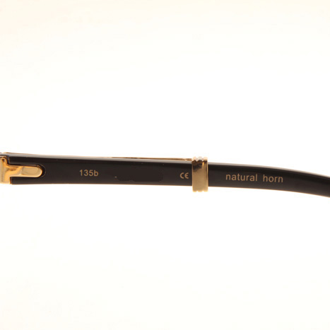 Cartier CT1990-0692 White Mix Black Buffalo Sunglasses In Gold Brown - EUR FASHION