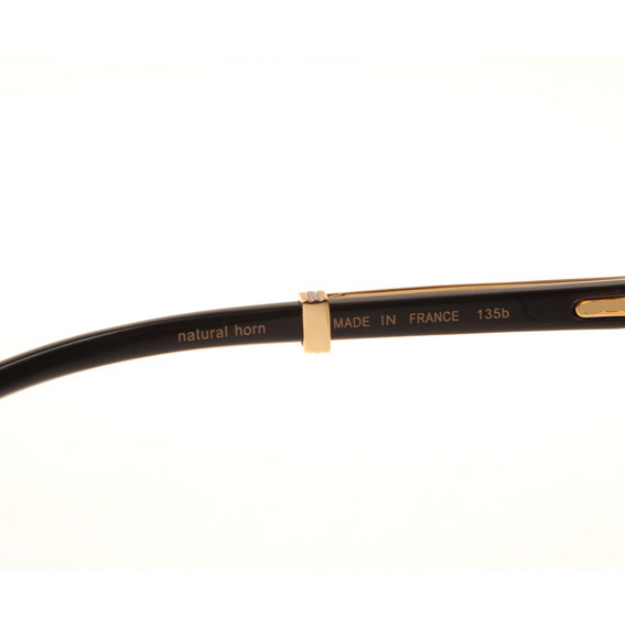 Cartier CT1990-0692 White Mix Black Buffalo Sunglasses In Gold Brown - EUR FASHION