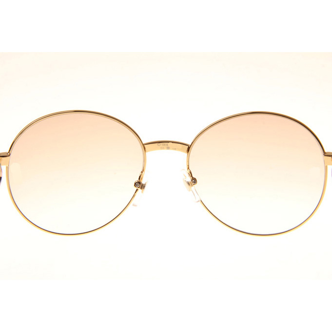 Cartier CT1990-0692 White Mix Black Buffalo Sunglasses In Gold Brown - EUR FASHION
