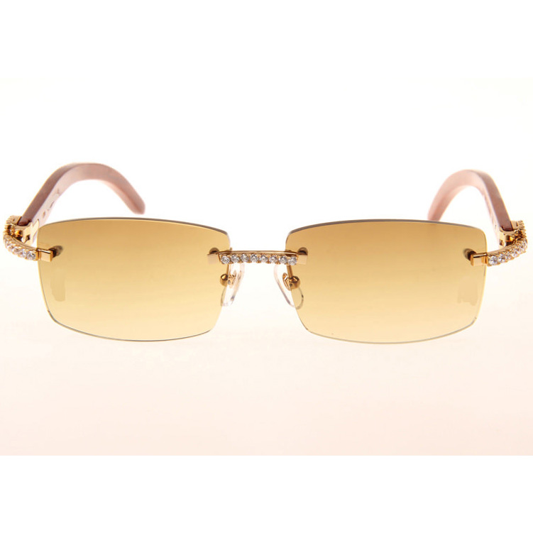 Cartier CT_3524012 Big Diamond Wood Sunglasses In Gold Brown - EUR FASHION
