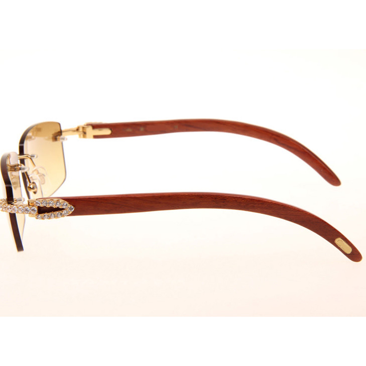 Cartier CT_3524012 Big Diamond Wood Sunglasses In Gold Brown - EUR FASHION