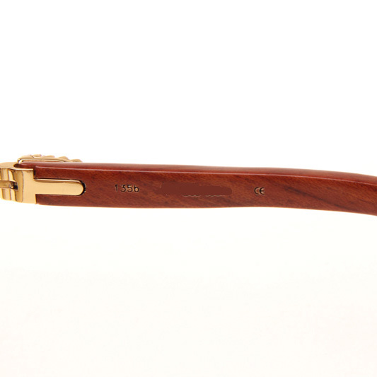 Cartier CT_3524012 Big Diamond Wood Sunglasses In Gold Brown - EUR FASHION