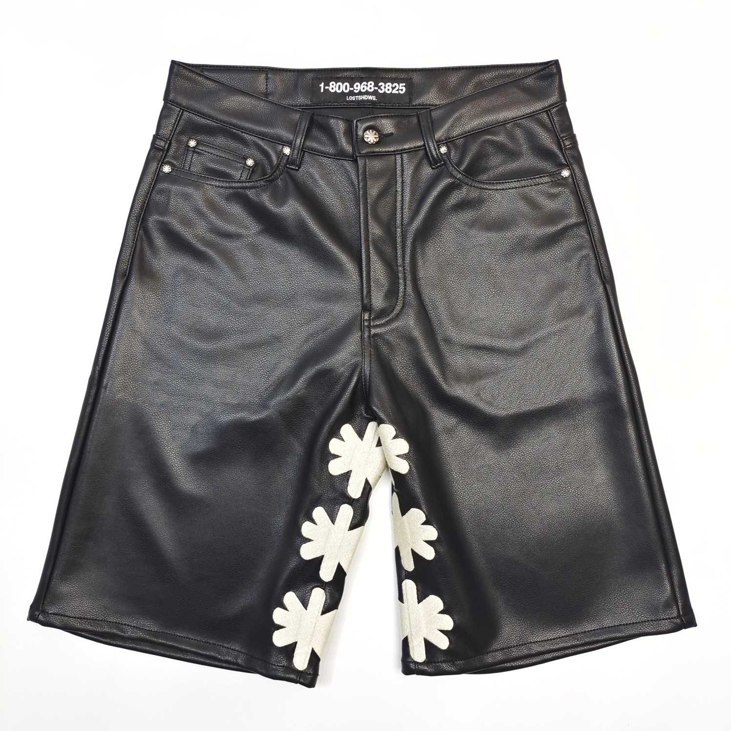 Lost Shadows Leather Shorts "Black/Bone" - EUR FASHION