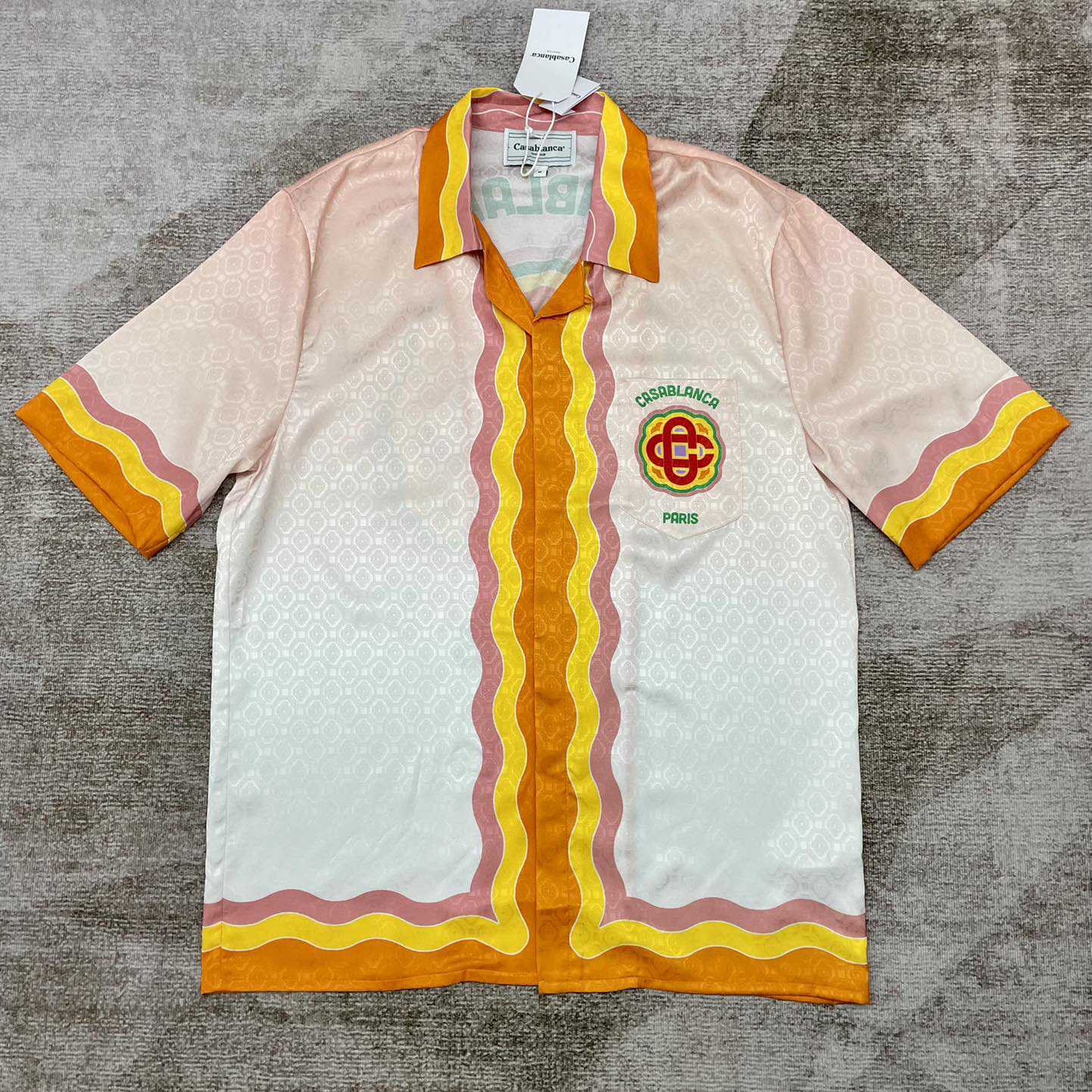 Casablanca Men's Rainbow Monogram Silk Camp Shirt   3452 - EUR FASHION