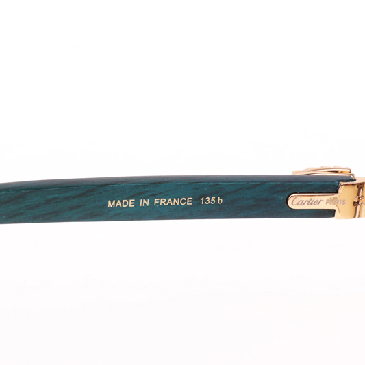 Cartier CT 3524012 Big Diamond Green Wood Sunglasses In Gold Brown - EUR FASHION