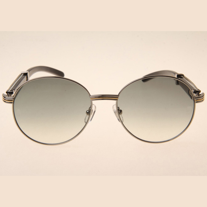 Cartier CT1990-0692 White Mix Black Buffalo Sunglasses In Silver Grey - EUR FASHION