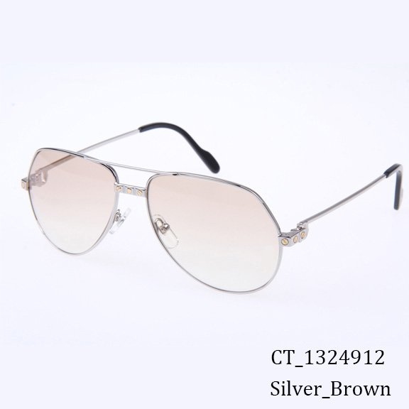 Cartier CT 1324912 Sunglasses In Silver Brown - EUR FASHION