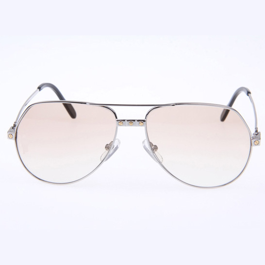 Cartier CT 1324912 Sunglasses In Silver Brown - EUR FASHION